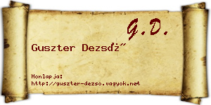 Guszter Dezső névjegykártya