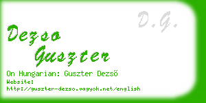 dezso guszter business card